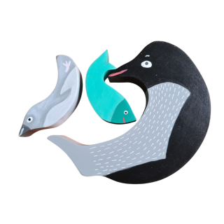 Dřevěná balanční sada - ptáčci