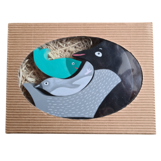 Dřevěná balanční sada - ptáčci