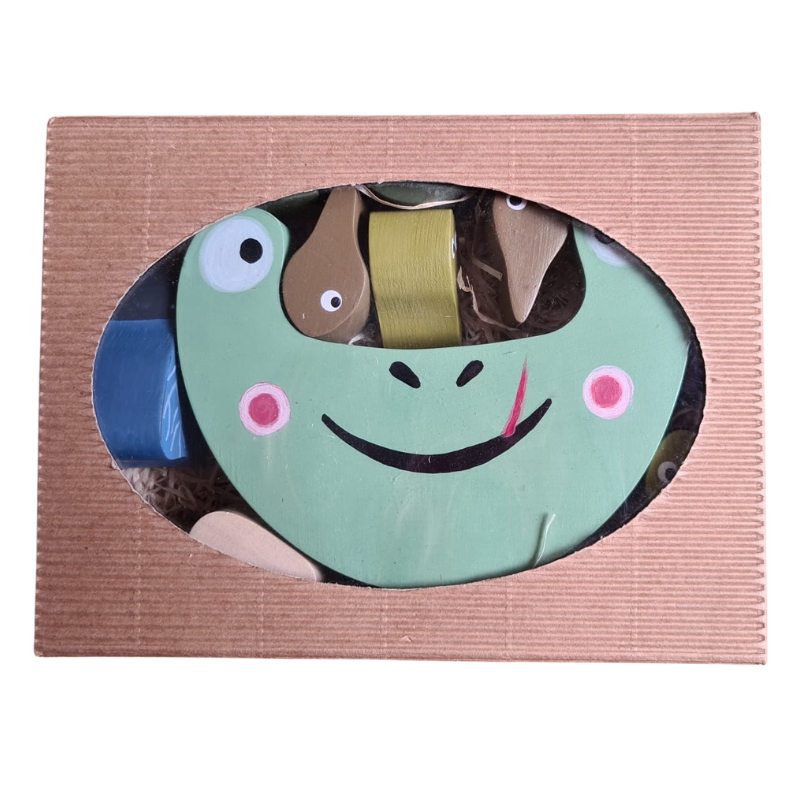 Dřevěná balanční sada - žába s pulci