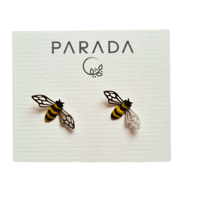 Smaltované náušnice pecky - včelky