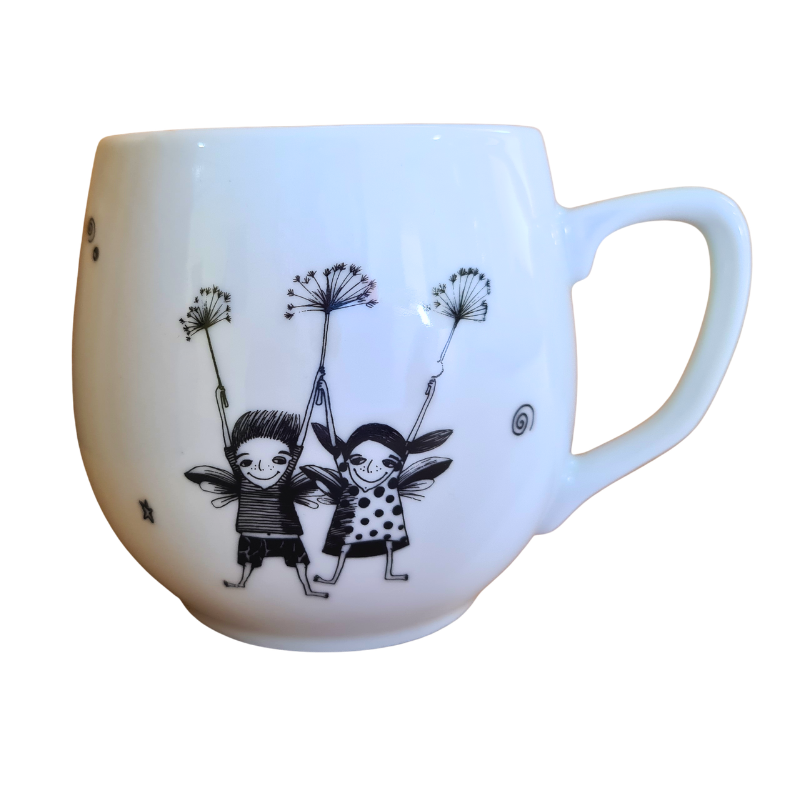 Hrnek porcelánový s motivem broučků