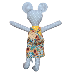 Textilní hračka - myška v šatech