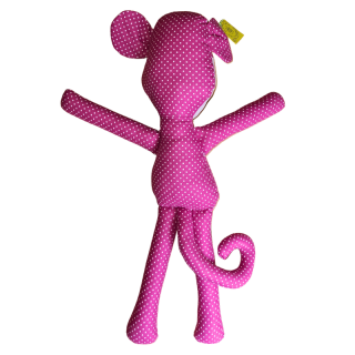 Textilní hračka - opička růžová