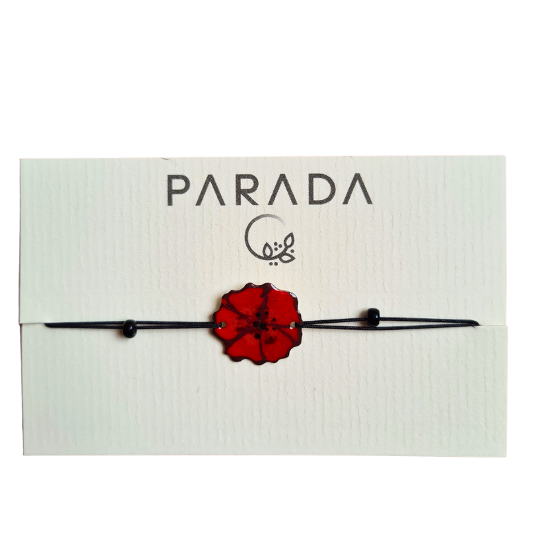 Náramek na šňůrce - vlčí mák